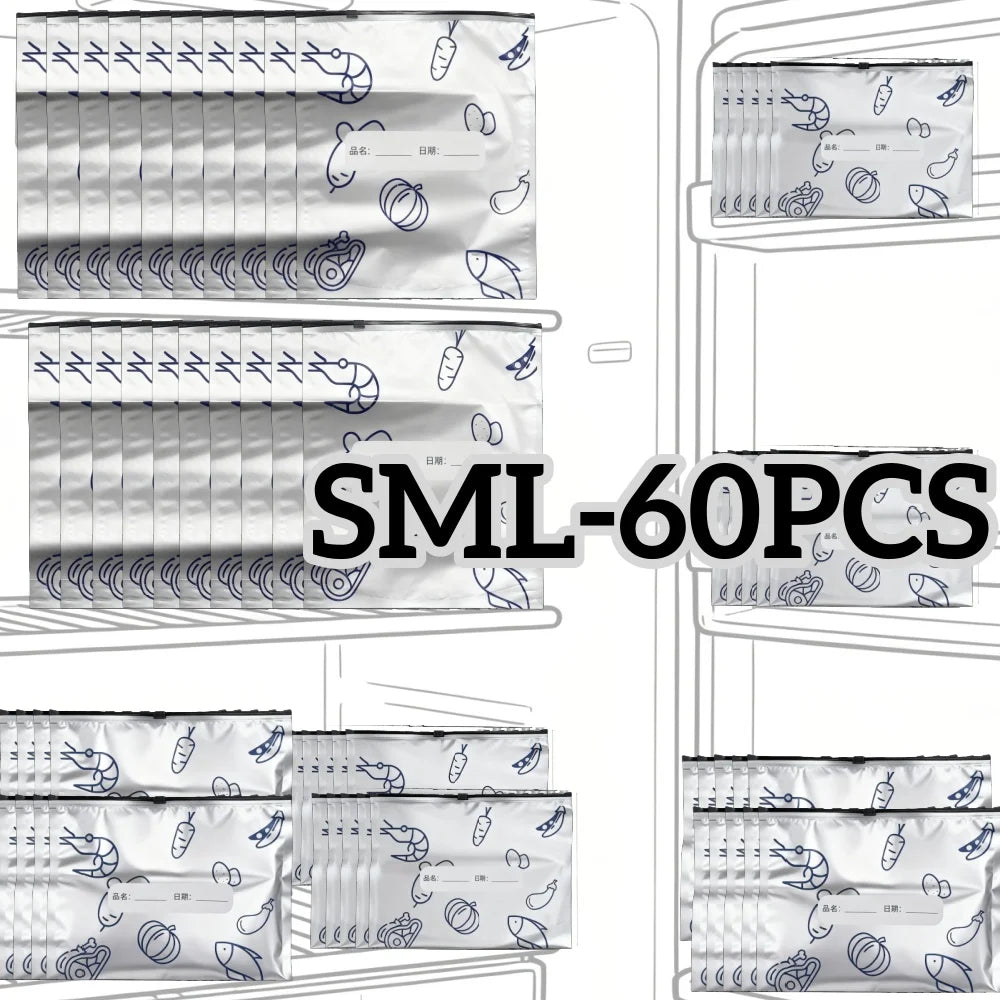 Reusable Aluminum Foil Food Storage Bags | Freezer & Pantry Organizer