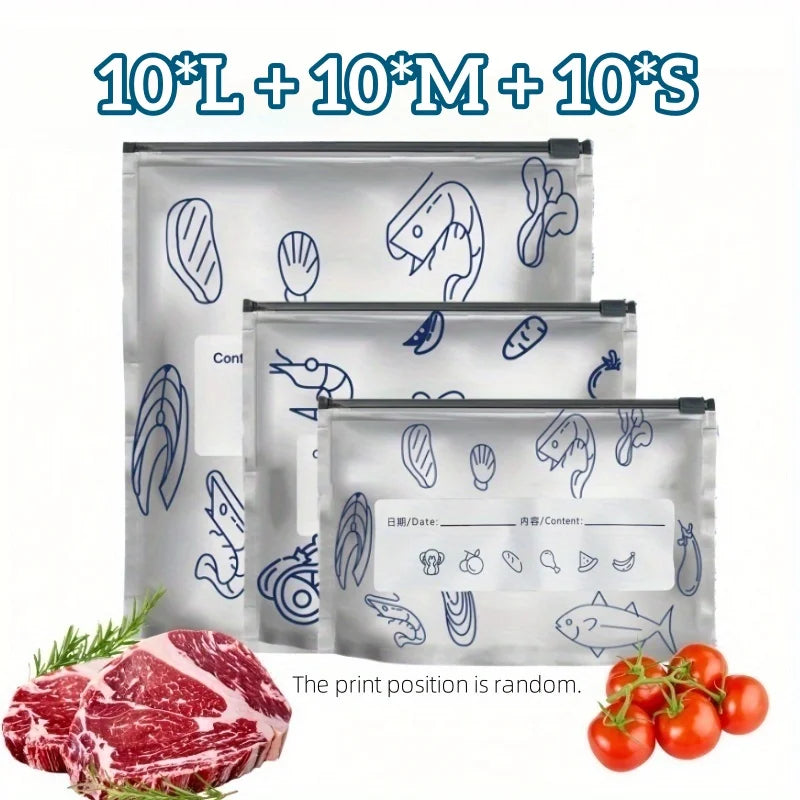 Reusable Aluminum Foil Food Storage Bags | Freezer & Pantry Organizer