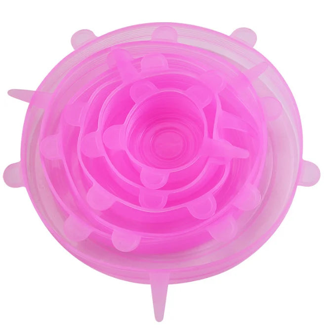 6PCS Reusable Silicone Stretch Lids Food Covers | Airtight Kitchen Storage