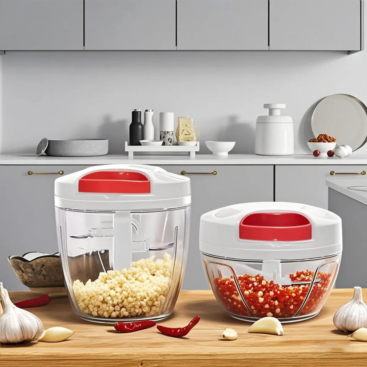 600/1000ML Manual Food Chopper Hand Pull String Vegetable Cutter Garlic Onion Food Processor