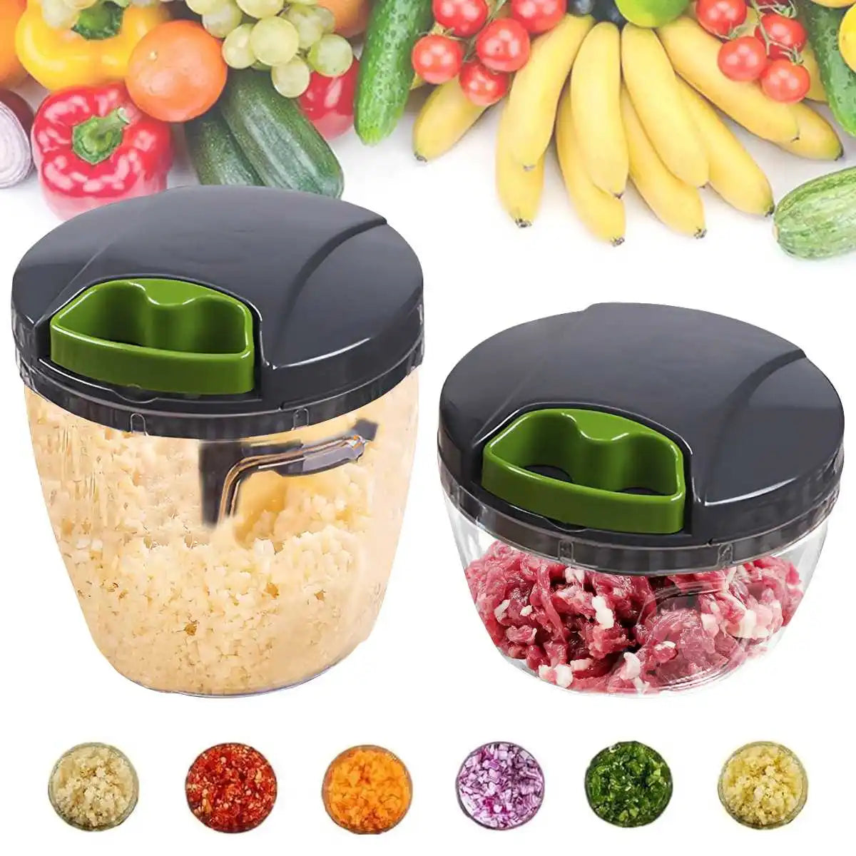 600/1000ML Manual Food Chopper Hand Pull String Vegetable Cutter Garlic Onion Food Processor