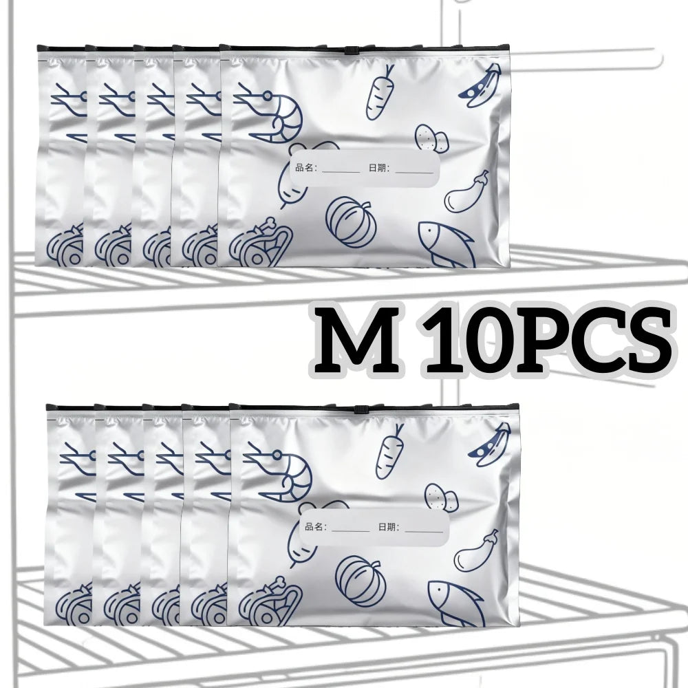 10/60PCS Reusable Aluminum Foil Food Storage Bags | Freezer Organizer