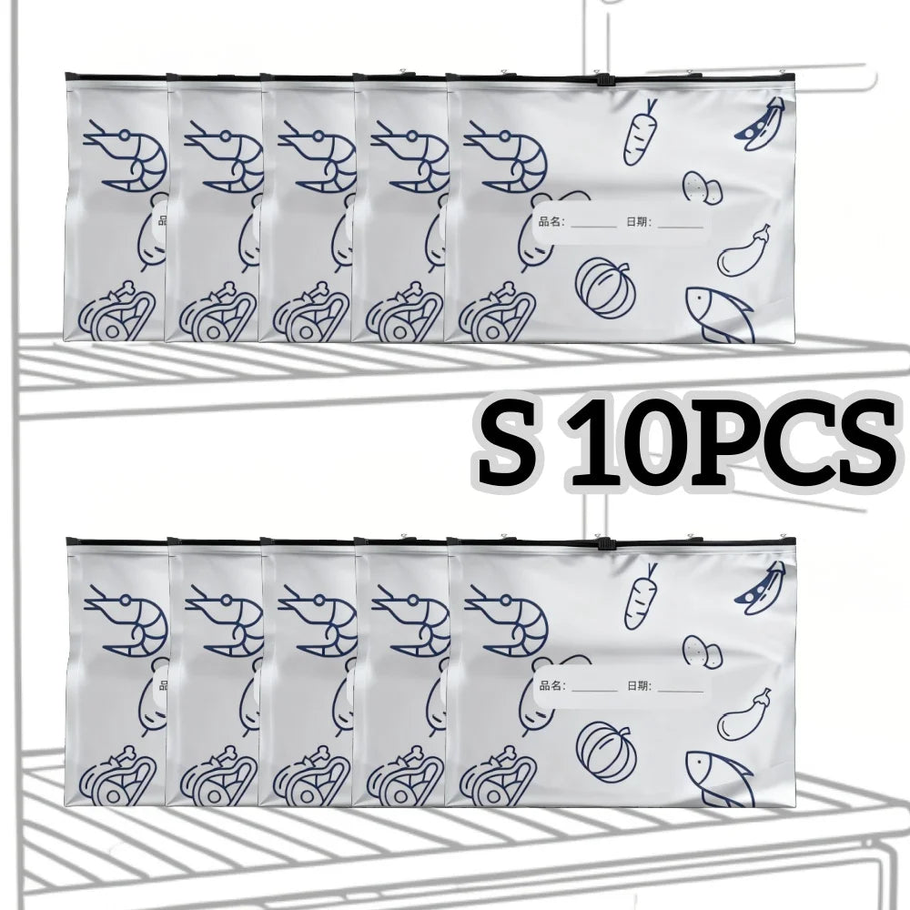 10/60PCS Reusable Aluminum Foil Food Storage Bags | Freezer Organizer