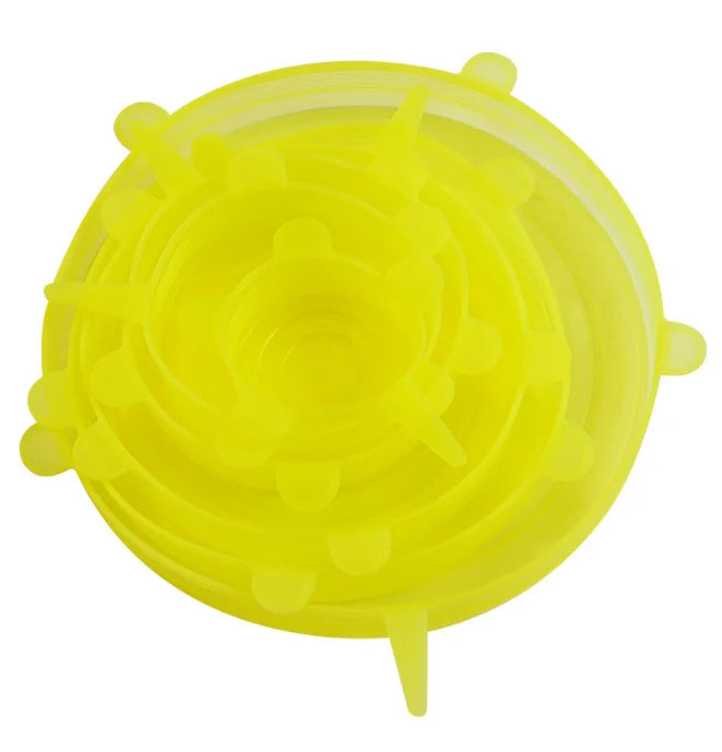 6PCS Reusable Silicone Stretch Lids Food Covers | Airtight Kitchen Storage