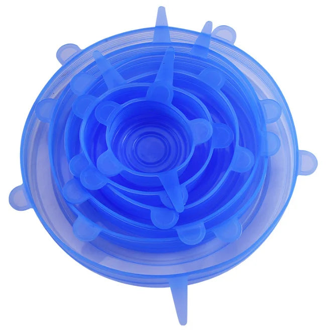 6PCS Reusable Silicone Stretch Lids Food Covers | Airtight Kitchen Storage