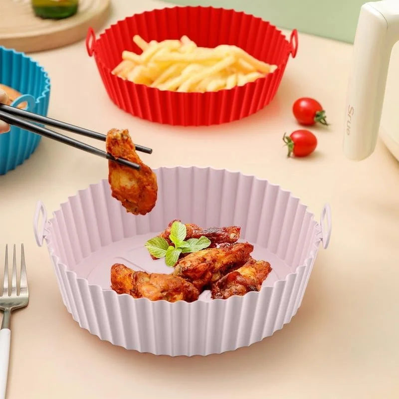 Reusable Air Fryer Silicone Liners – Non-Stick Food-Safe Silicone Pot for Air Fryer Basket