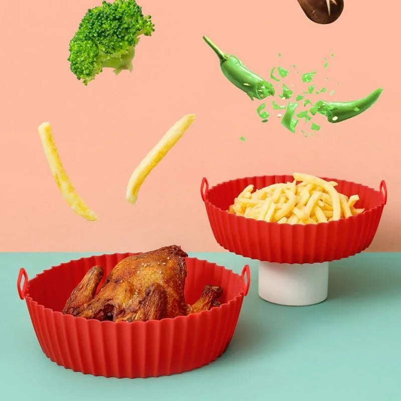 Reusable Air Fryer Silicone Liners – Non-Stick Food-Safe Silicone Pot for Air Fryer Basket